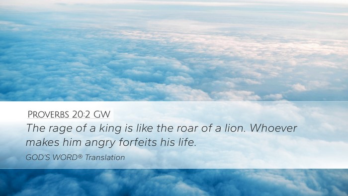 Proverbs 20:2 GW Bible Verse Image