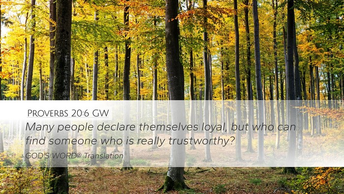 Proverbs 20:6 GW Bible Verse Image