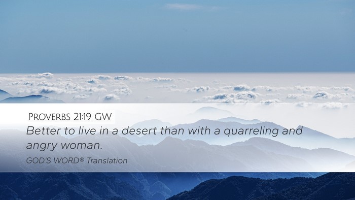 Proverbs 21:19 GW Bible Verse Image