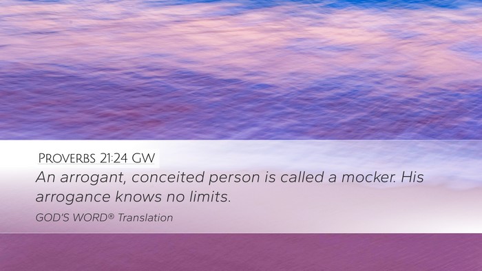 Proverbs 21:24 GW Bible Verse Image