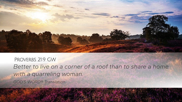 Proverbs 21:9 GW Bible Verse Image