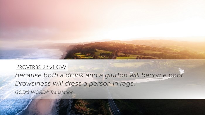 Proverbs 23:21 GW Bible Verse Image