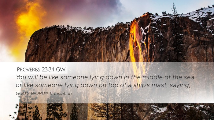 Proverbs 23:34 GW Bible Verse Image