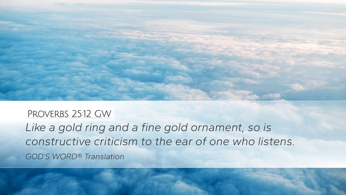 Proverbs 25:12 GW Bible Verse Image