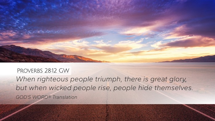 Proverbs 28:12 GW Bible Verse Image