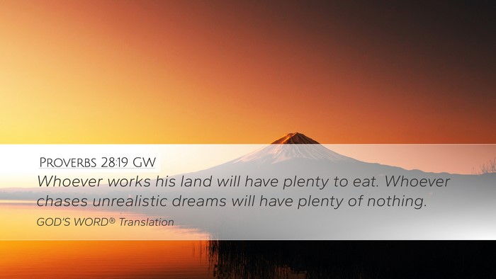 Proverbs 28:19 GW Bible Verse Image