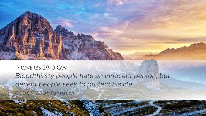 Proverbs 29:10 GW Bible Verse Image