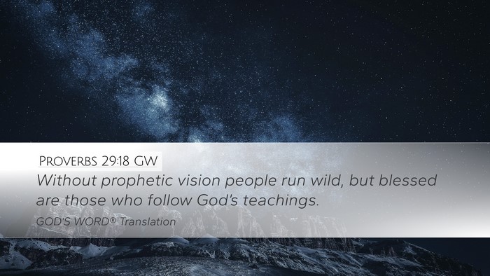 Proverbs 29:18 GW Bible Verse Image