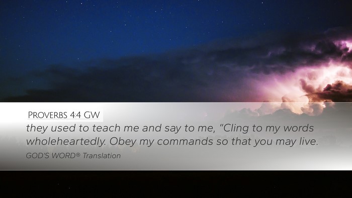 Proverbs 4:4 GW Bible Verse Image