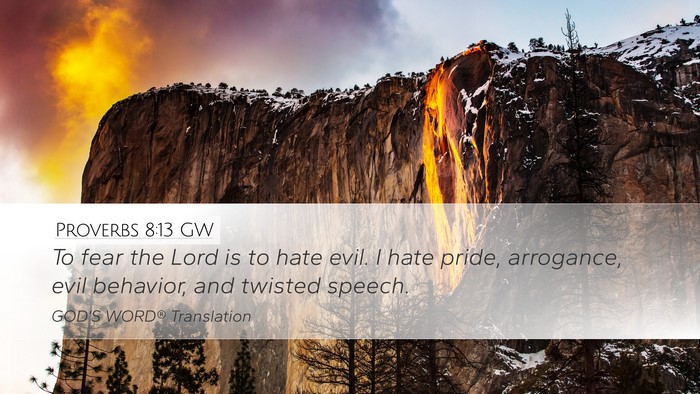 Proverbs 8:13 GW Bible Verse Image