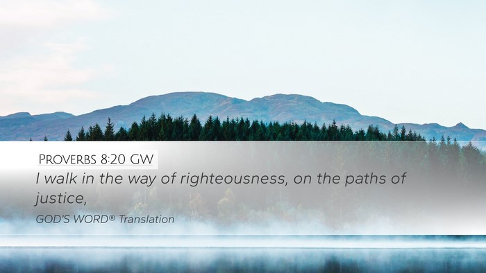 Proverbs 8:20 GW Bible Verse Image
