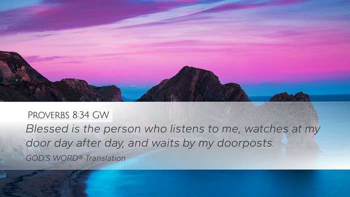 Proverbs 8:34 GW Bible Verse Image
