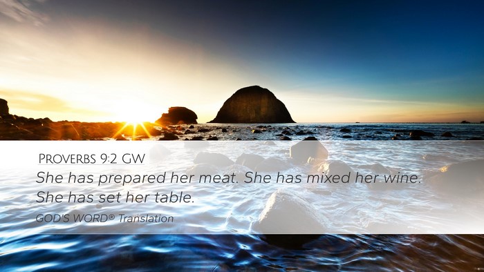 Proverbs 9:2 GW Bible Verse Image