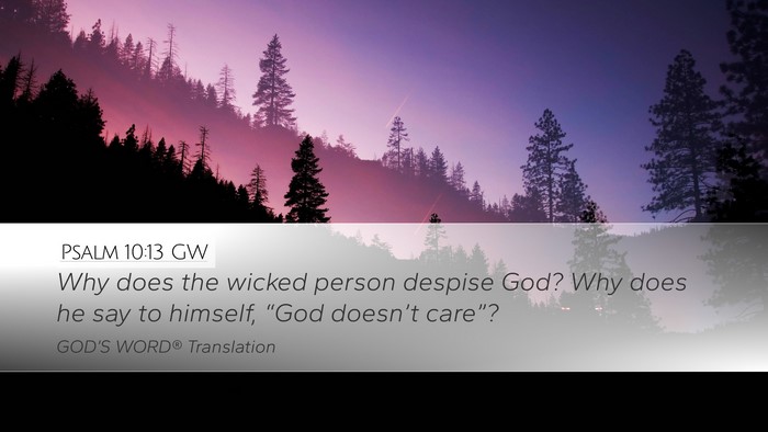 Psalm 10:13 GW Bible Verse Image