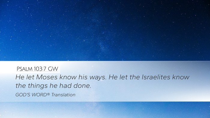 Psalm 103:7 GW Bible Verse Image
