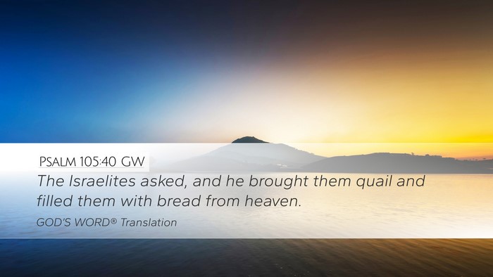 Psalm 105:40 GW Bible Verse Image