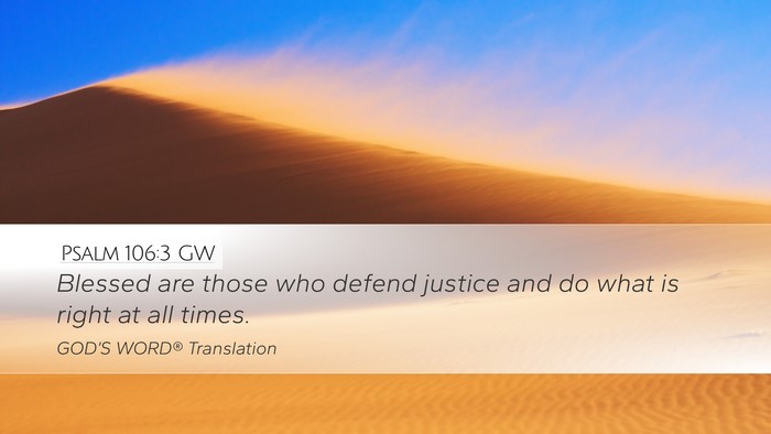 Psalm 106:3 GW Bible Verse Image