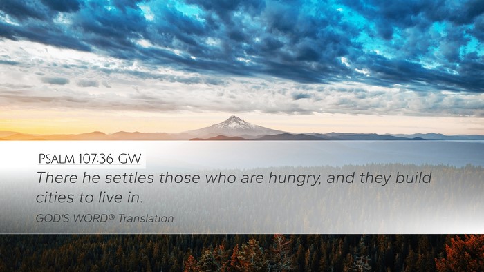 Psalm 107:36 GW Desktop Wallpaper - There he settles those who are hungry, and they - Desktop Bible Verse Wallpaper