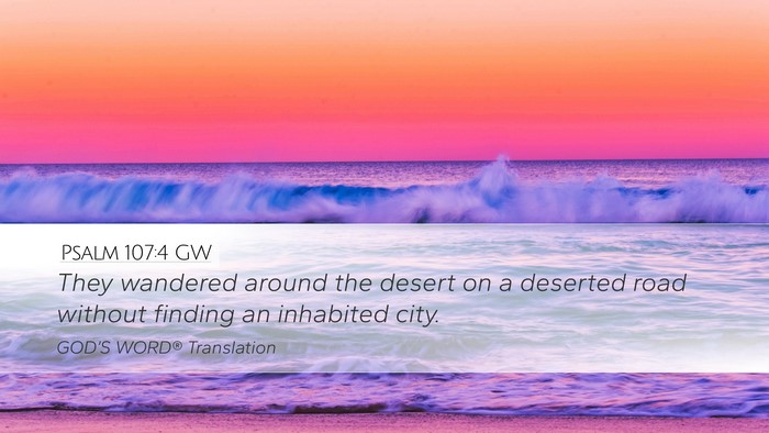 Psalm 107:4 GW Bible Verse Image