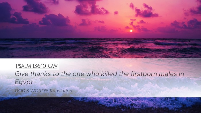 Psalm 136:10 GW Bible Verse Image