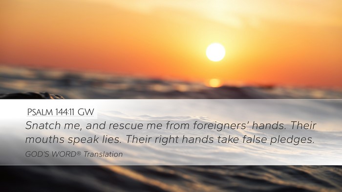 Psalm 144:11 GW Bible Verse Image