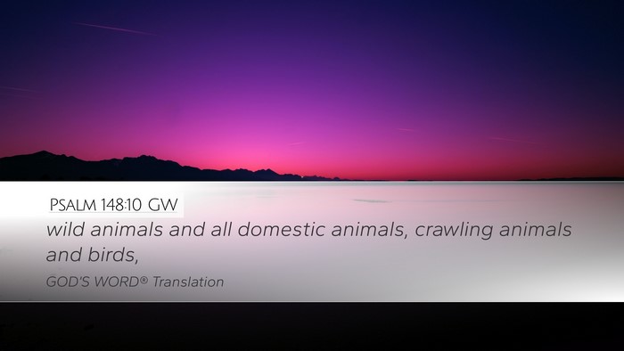 Psalm 148:10 GW Bible Verse Image