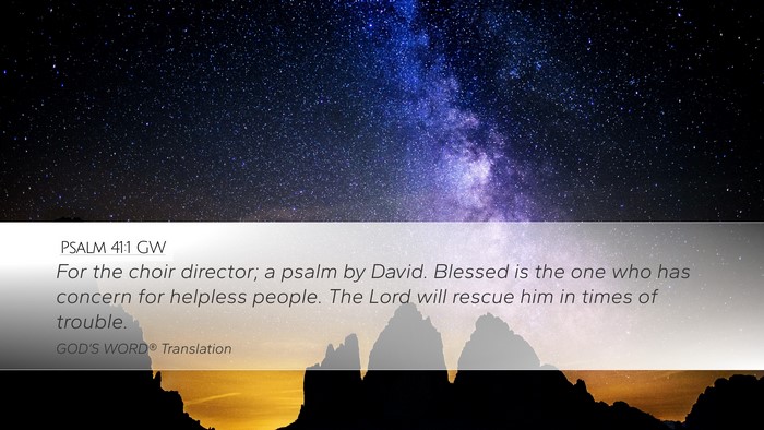 Psalm 41:1 GW Bible Verse Image