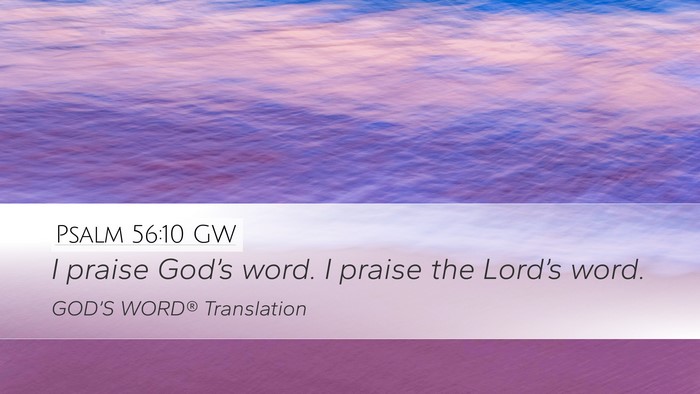 Psalm 56:10 GW Bible Verse Image
