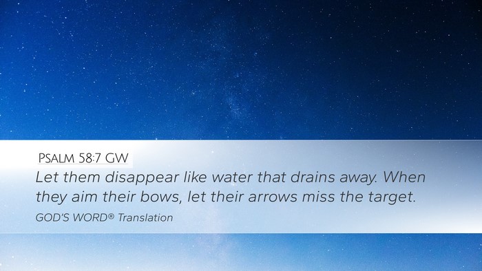 Psalm 58:7 GW Desktop Wallpaper - Let them disappear like water that drains away. - Desktop Bible Verse Wallpaper