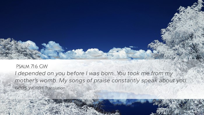 Psalm 71:6 GW Bible Verse Image