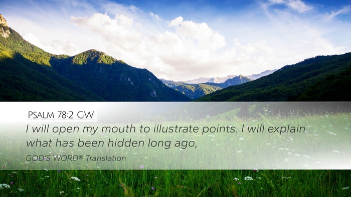 Psalm 78:2 GW Bible Verse Image