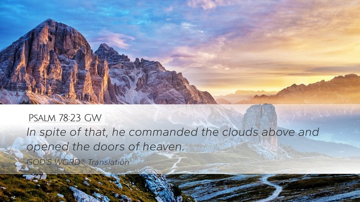 Psalm 78:23 GW Bible Verse Image