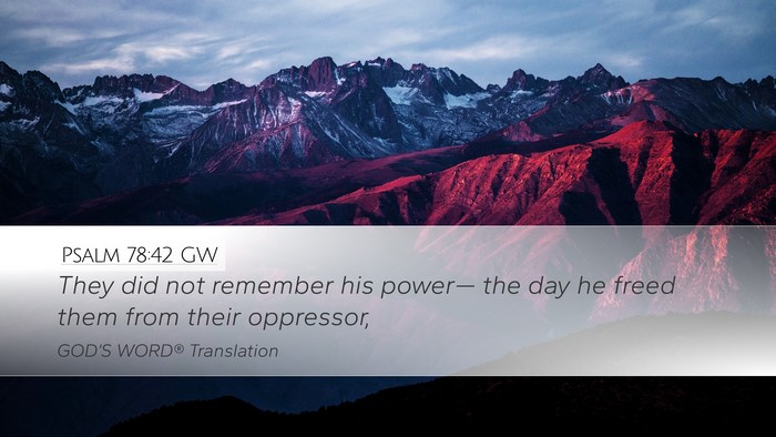Psalm 78:42 GW Bible Verse Image