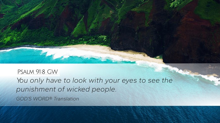Psalm 91:8 GW Desktop Wallpaper - You only have to look with your eyes to see the - Desktop Bible Verse Wallpaper