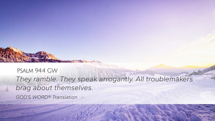 Psalm 94:4 GW Bible Verse Image