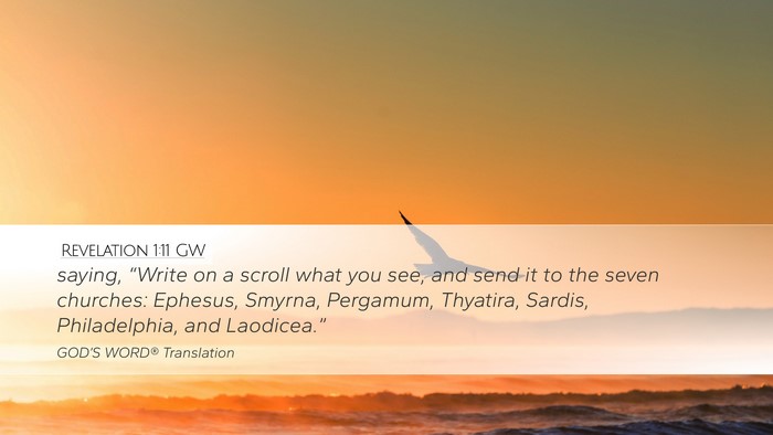 Revelation 1:11 GW Bible Verse Image