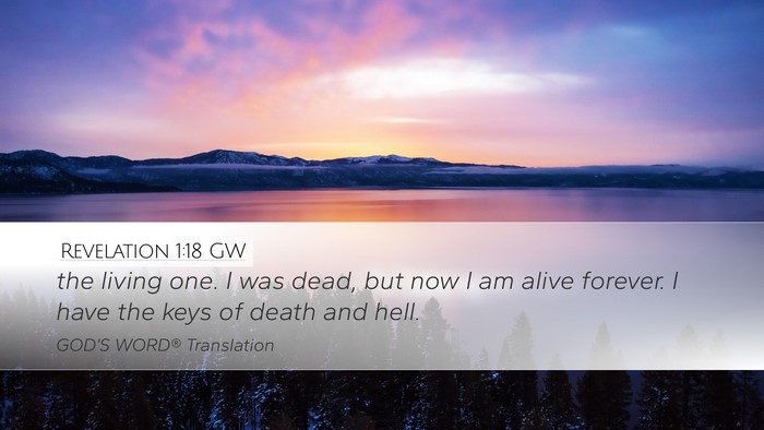 Revelation 1:18 GW Bible Verse Image