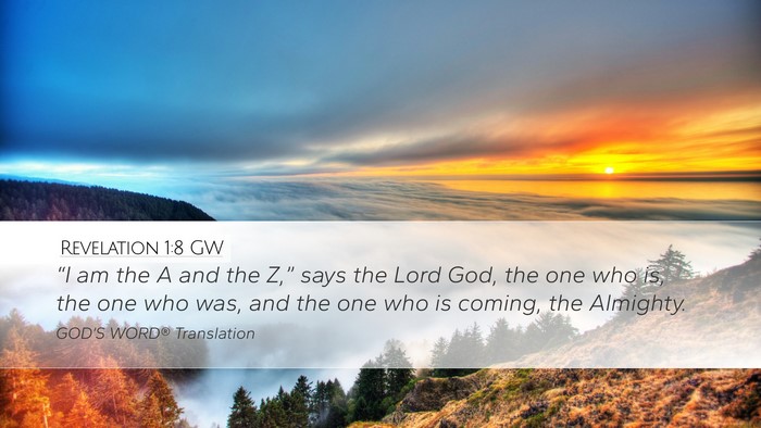 Revelation 1:8 GW Bible Verse Image