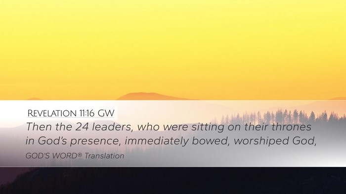 Revelation 11:16 GW Bible Verse Image