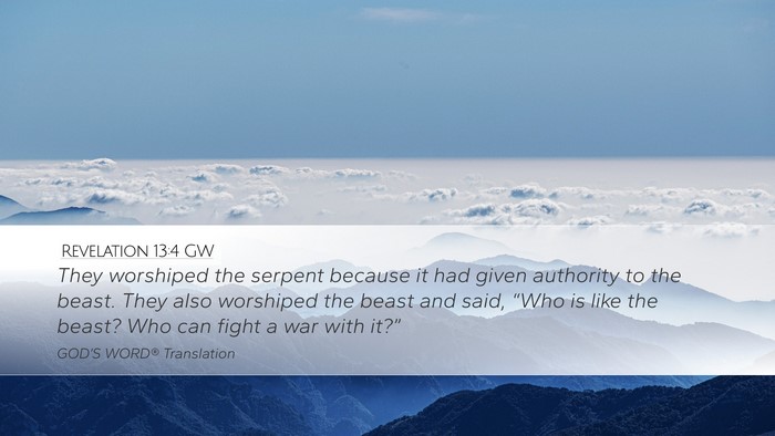Revelation 13:4 GW Bible Verse Image