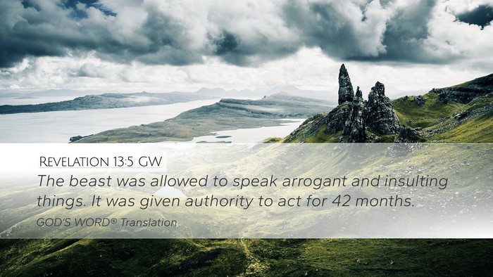 Revelation 13:5 GW Bible Verse Image