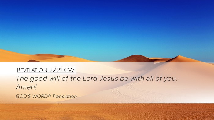 Revelation 22:21 GW Bible Verse Image