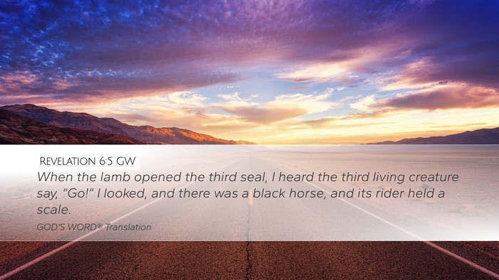 Revelation 6:5 GW Bible Verse Image
