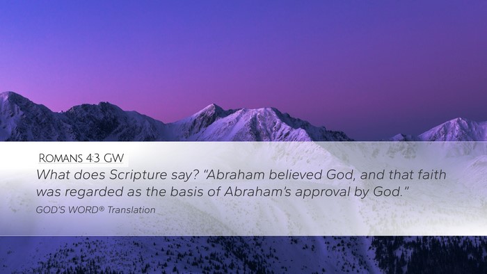 Romans 4:3 GW Bible Verse Image