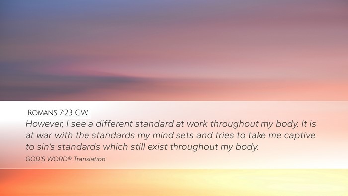 Romans 7:23 GW Bible Verse Image