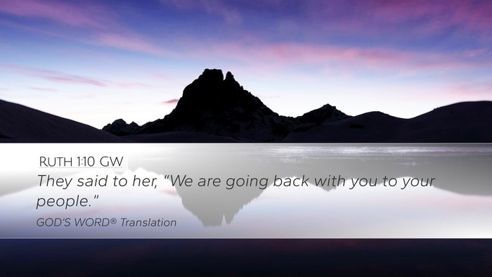 Ruth 1:10 GW Bible Verse Image