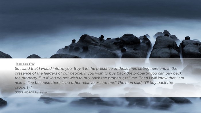 Ruth 4:4 GW Desktop Wallpaper - So I said that I would inform you. Buy it in the - Desktop Bible Verse Wallpaper