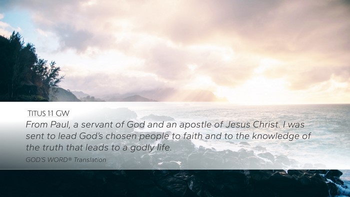 Titus 1:1 GW Bible Verse Image