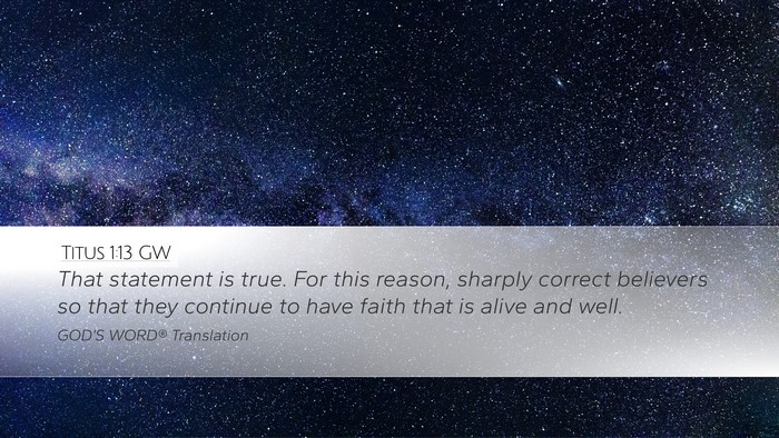 Titus 1:13 GW Bible Verse Image