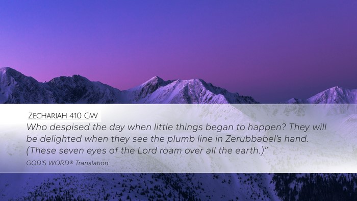 Zechariah 4:10 GW Bible Verse Image